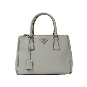 PRADA Galleria 2way Shoulder Bag Talco white city calf leather strap